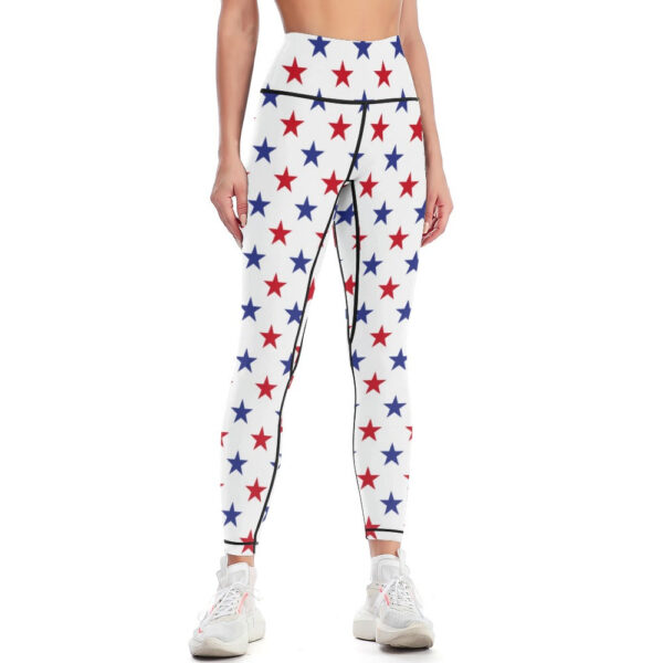 Patriotic Stars Women's Comfort Sports Yoga Pants - Image 4