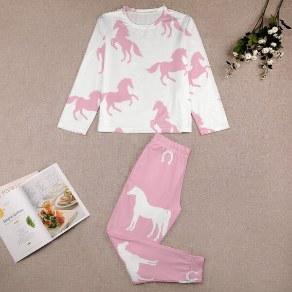 Lt Pink Horses Girl's Pajama Set - Image 4