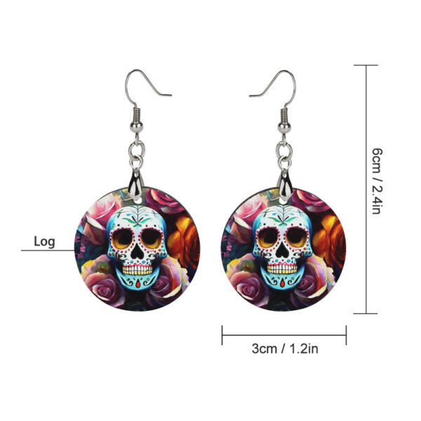 Wooden Skulls & Roses Earrings - Image 5