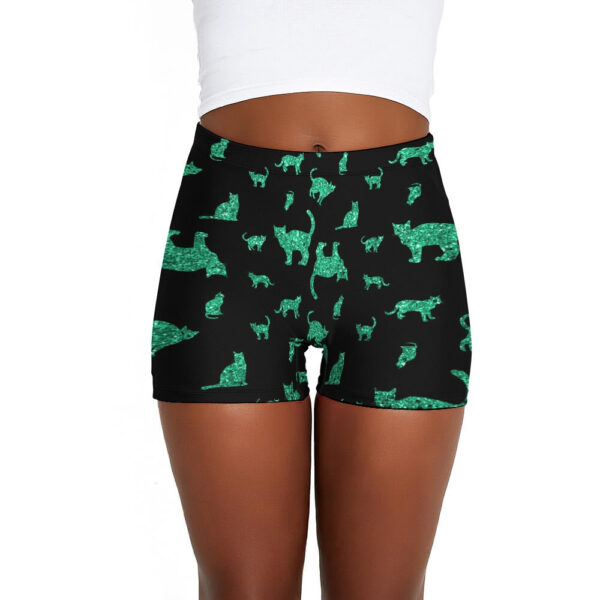 Glitter Cats Colorful Ladies Shorts - Image 2