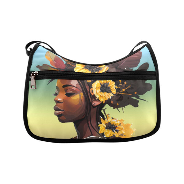 Floral African American Beauty Shoulder Bag - Image 3