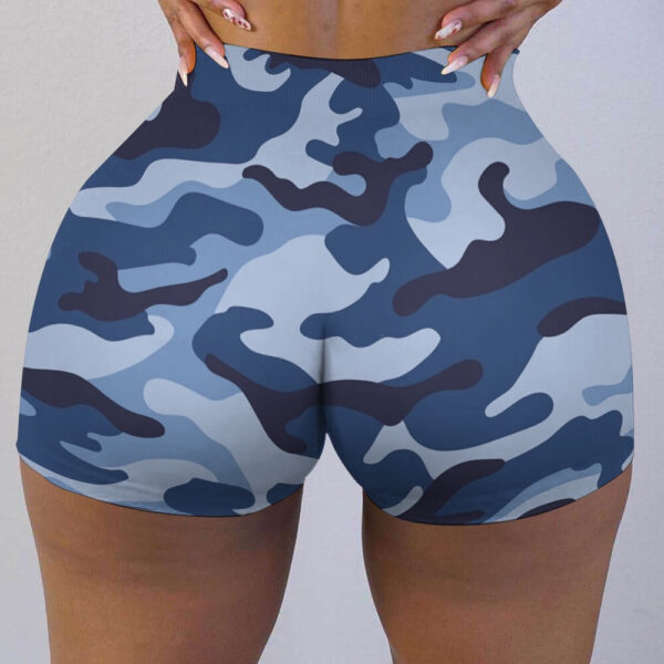 Blue Camo Ladies Shorts - Image 2