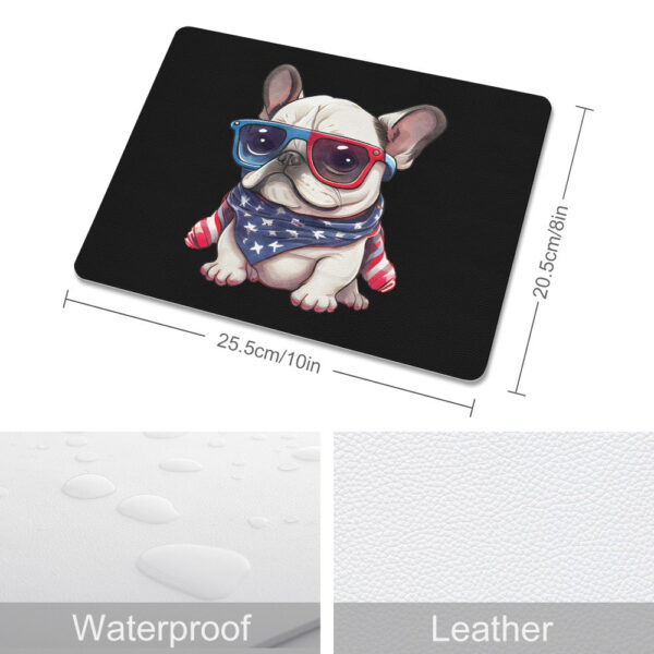 Patriotic French Bulldog Leather Mouse Pad - Image 3