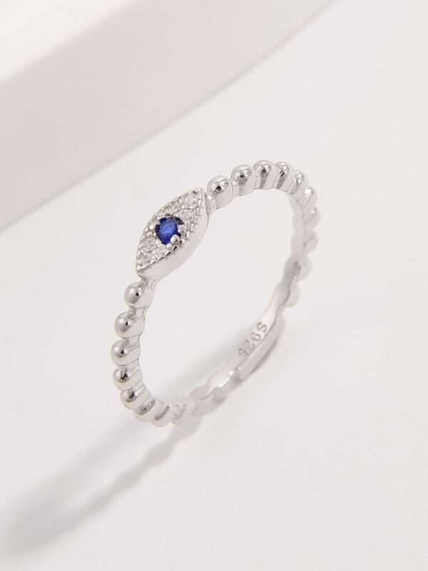 Blue Eye 925 Sterling Silver Inlaid Zircon Ring - Image 2