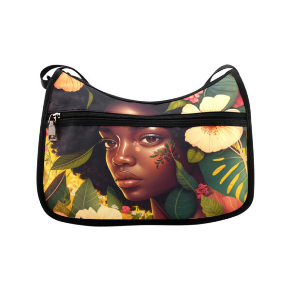 Floral African American Beauty Shoulder Bag - Image 3