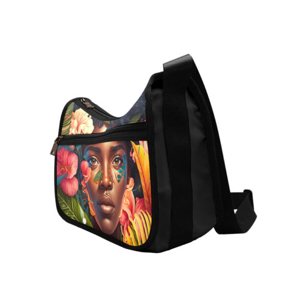 Floral African American Beauty Shoulder Bag - Image 5