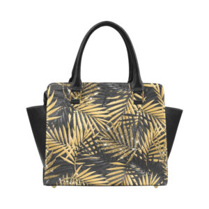 Gold Glitter Leaf Classic Shoulder Handbag