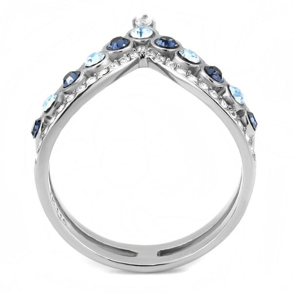 Stainless Steel Multi Crystal Ring - Image 2