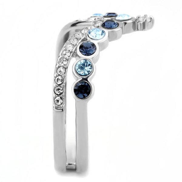 Stainless Steel Multi Crystal Ring - Image 3
