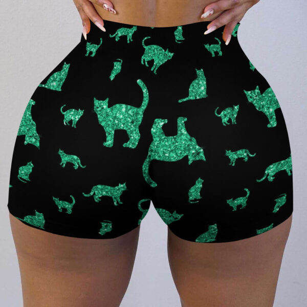 Glitter Cats Colorful Ladies Shorts - Image 3