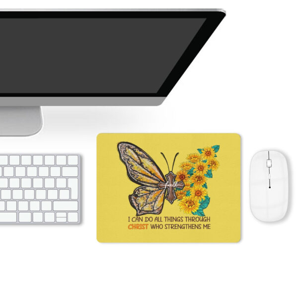 Butterfly Sunflowers Leather Mouse Pad - Image 4