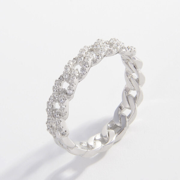 Beautiful Chain Zircon 925 Sterling Silver Ring - Image 2