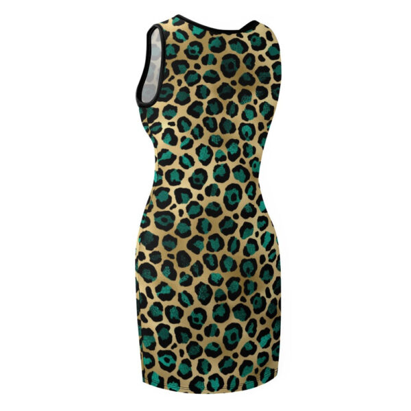Green Gold Slim Fit Sleeveless Tank Dress - Image 3