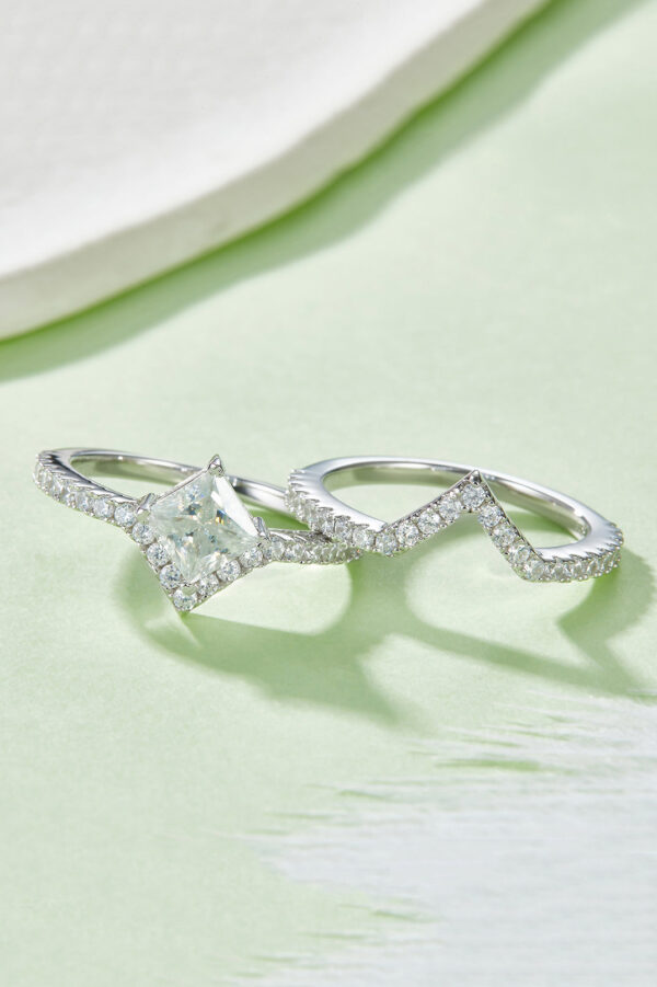 1 Carat Moissanite 925 Sterling Silver Double Layered Ring - Image 4
