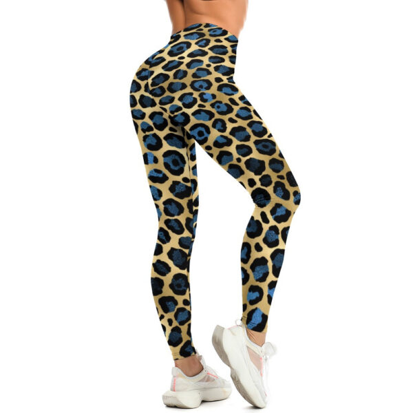 Blue Leopard Soft Ladies Tight Yoga Pants - Image 7