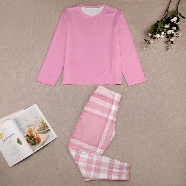 Pink Plaid Girl's Pajama Set - Image 3