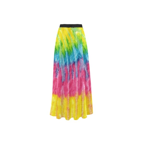 Bright Tie Dye High Slit Long Beach Skirt - Image 2