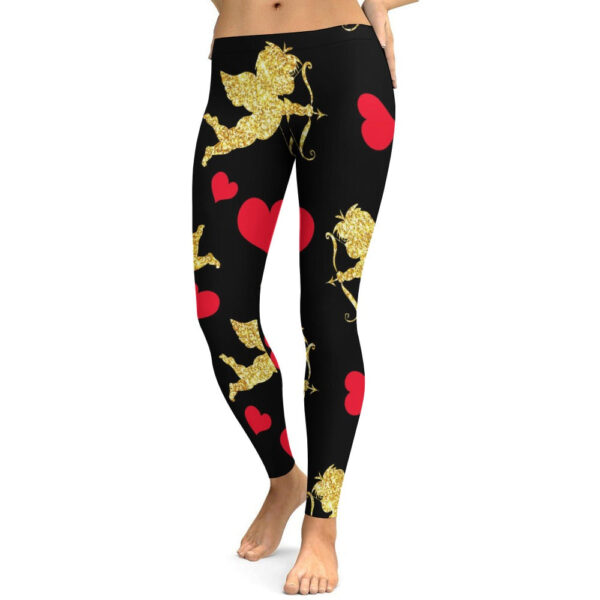 Stupid Cupid Too Soft Ladies Tight Yoga Pants - Image 3