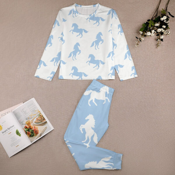 Lt Blue Horses Girl's Pajama Set - Image 4