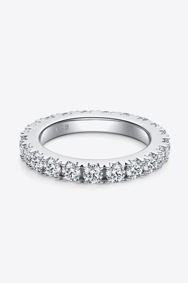 2.3 Carat Moissanite 925 Sterling Silver Eternity Ring - Image 2