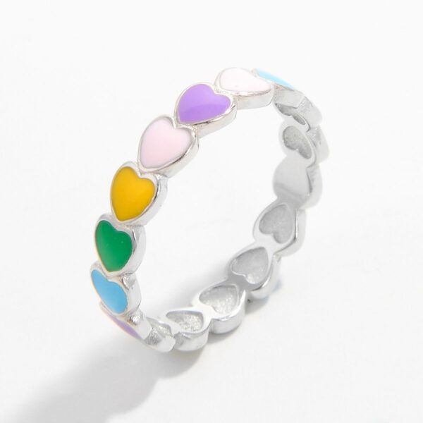 Drip Oil Heart 925 Sterling Silver Ring - Image 2