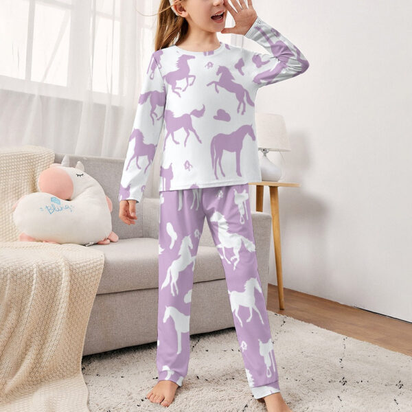 Lt Purple Horses Girl's Pajama Set - Image 2