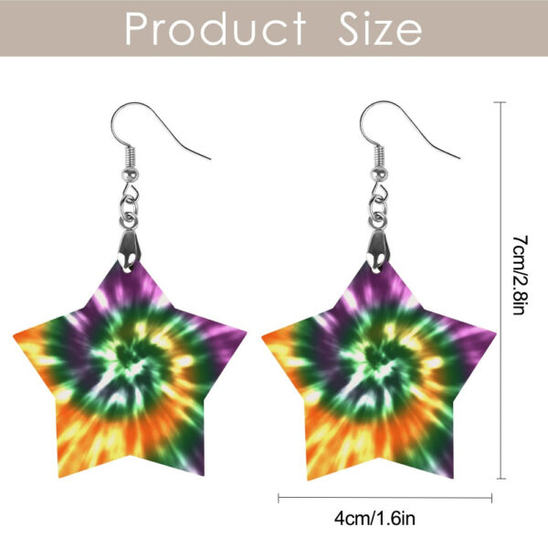 Wooden Tie Dye Swirl Earrings - Image 3