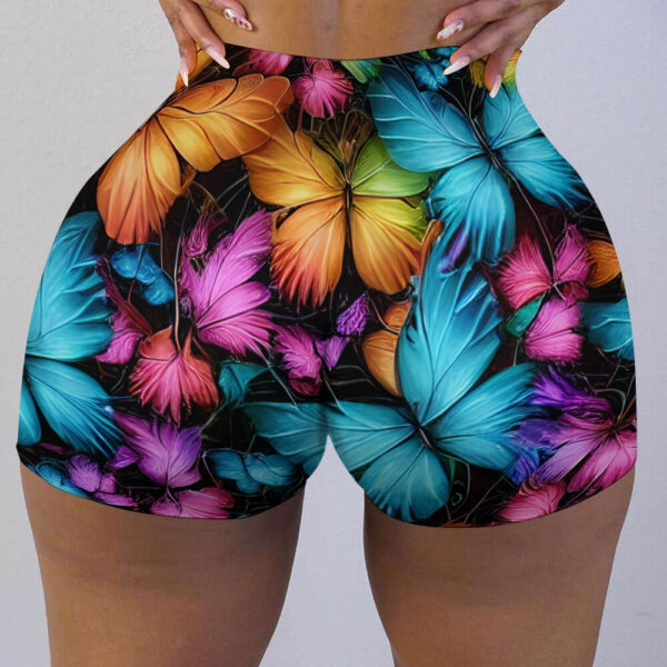 Colorful Butterfly Ladies Shorts - Image 2