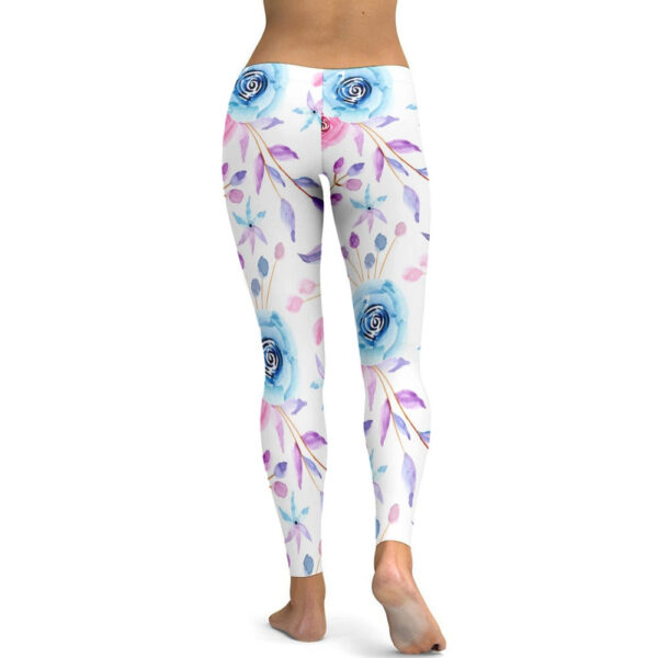 Floral Soft Ladies Tight Yoga Pants - Image 2