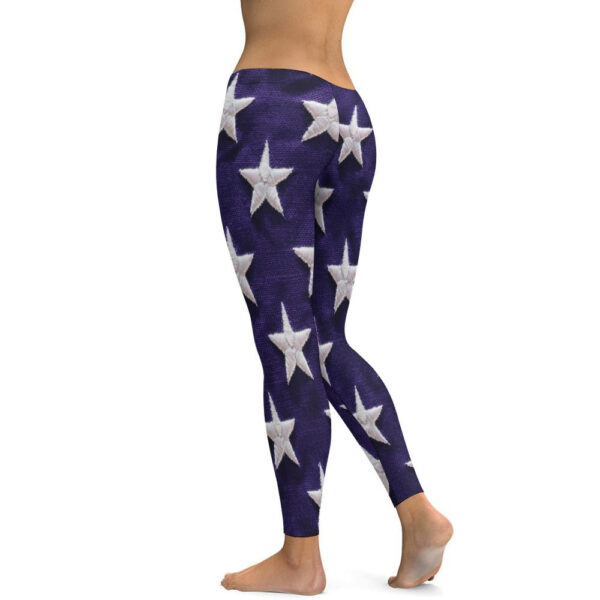 Flag Stars Soft Ladies Tight Yoga Pants - Image 8