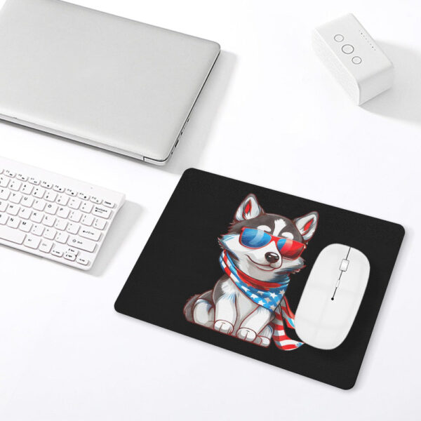 Patriotic Siberian Husky Leather Mouse Pad - Image 2