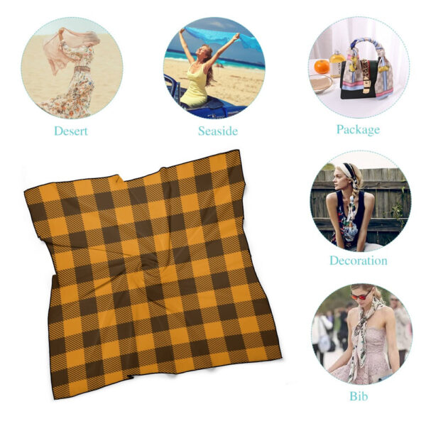 Buffalo Plaid Soft & Shiny Silk Scarves - Image 3