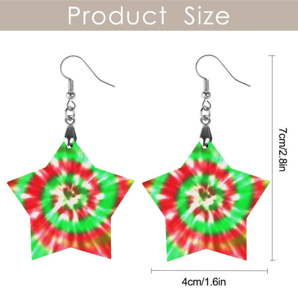 Wooden Tie Dye Swirl Earrings - Image 4