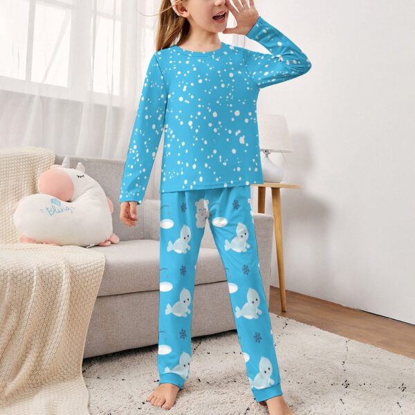Cute Blue Girl's Pajama Set - Image 2
