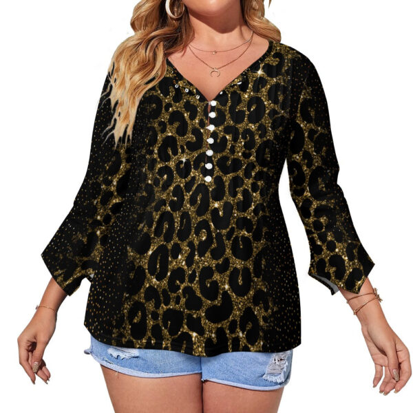 Glam Animal Print Ruffled Petal Sleeve Top