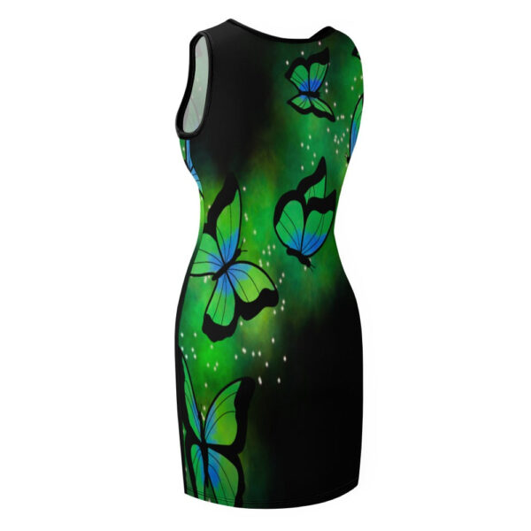 Green Butterflies Slim Fit Sleeveless Tank Dress - Image 4