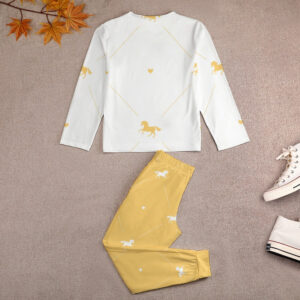 Yellow Horses Girl's Pajama Set