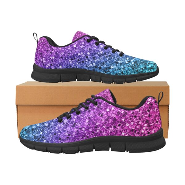 Women's Breathable Purple Sparkle Sneakers - Image 3