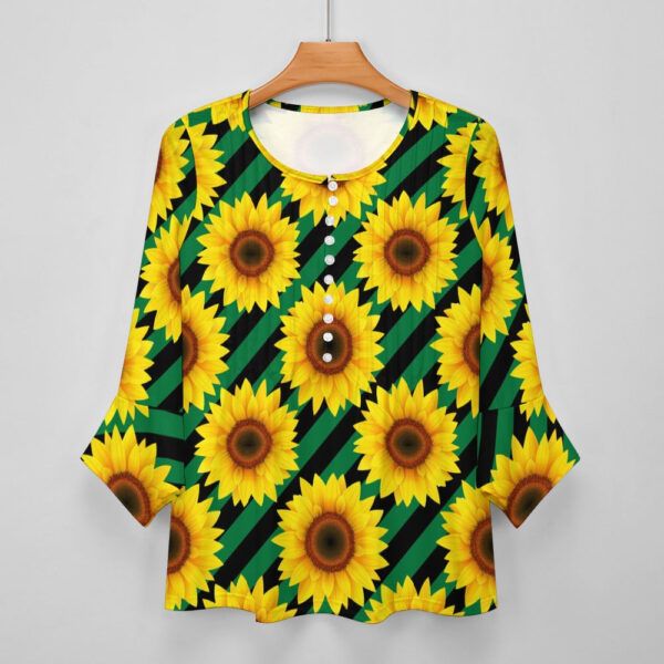 Sunflower Ruffled Petal Sleeve Top - Image 2
