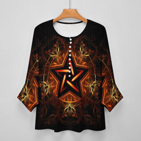 Pentagram Ruffled Petal Sleeve Top - Image 3