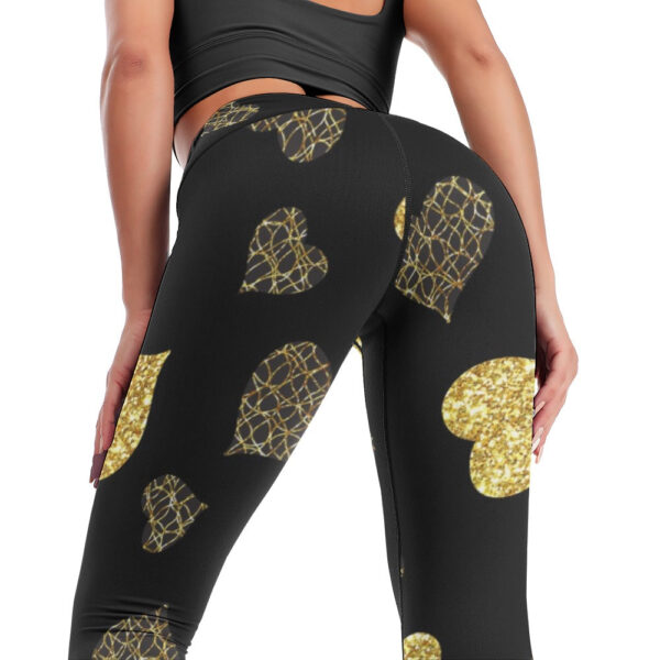 Women's Gold Hearts Comfort Sports Yoga Pants