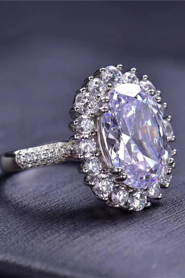 Stunning 8 Carat Oval Moissanite Ring - Image 2