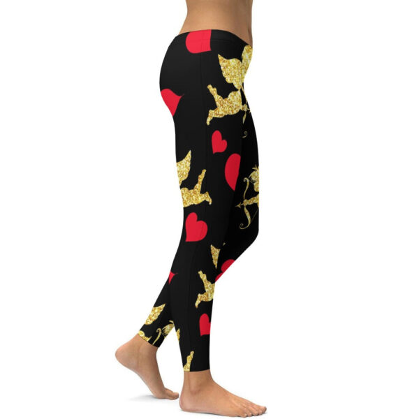Stupid Cupid Too Soft Ladies Tight Yoga Pants - Image 2