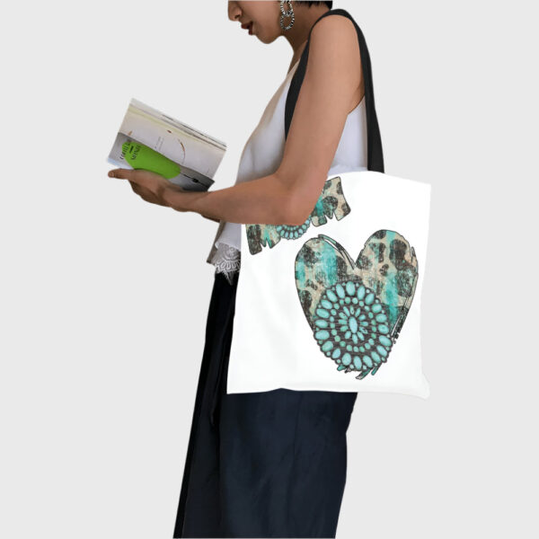 Western Mom Heart Canvas Tote Bag - Image 3
