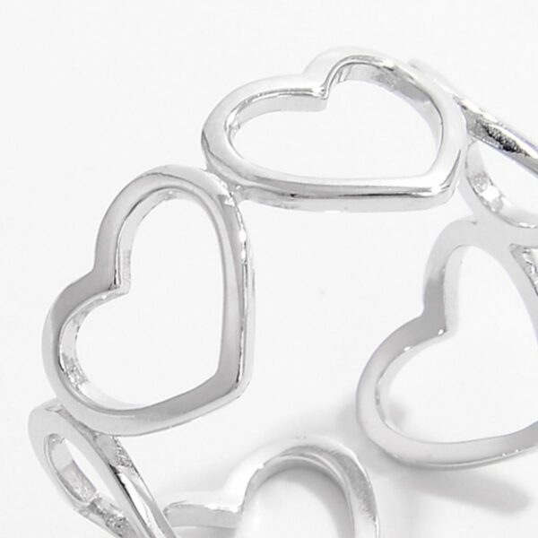 Hearts All Around 925 Sterling Silver Ring - Image 9