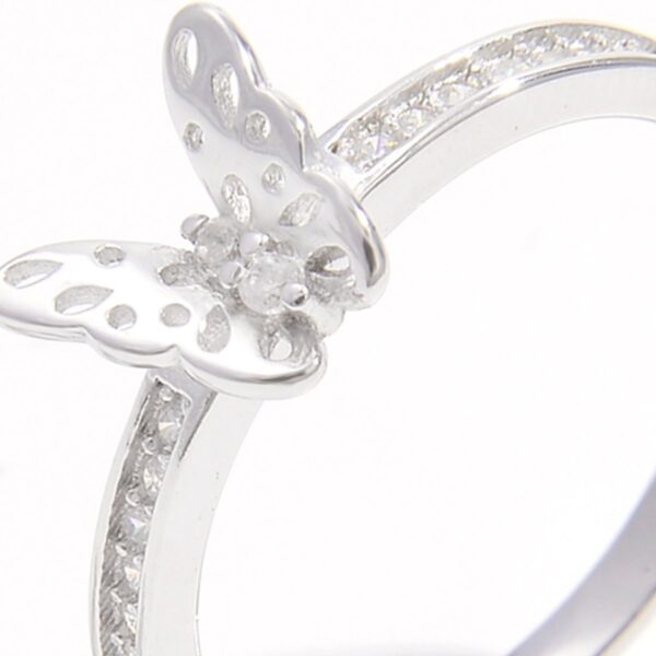 Adorable Butterfly 925 Sterling Silver Inlaid Zircon Ring - Image 4