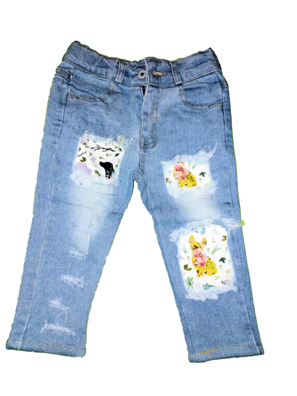 Animal Patch Blue Jeans