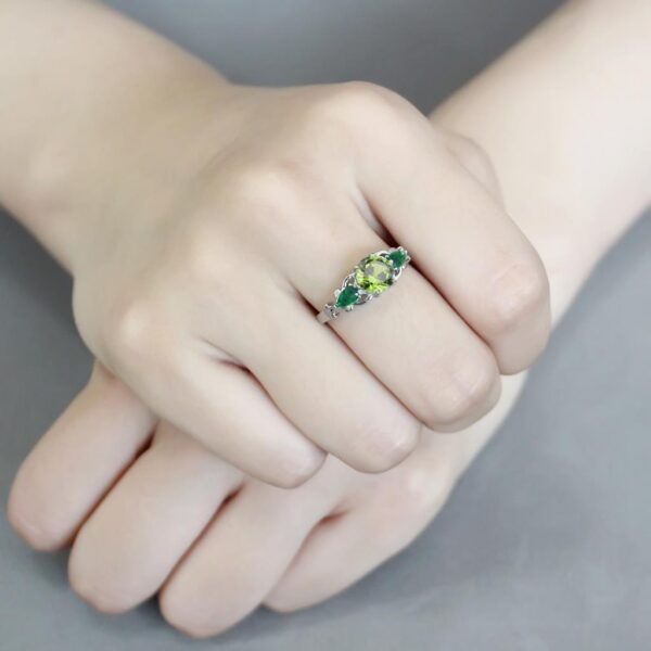 Stainless Steel Peridot Ring - Image 2