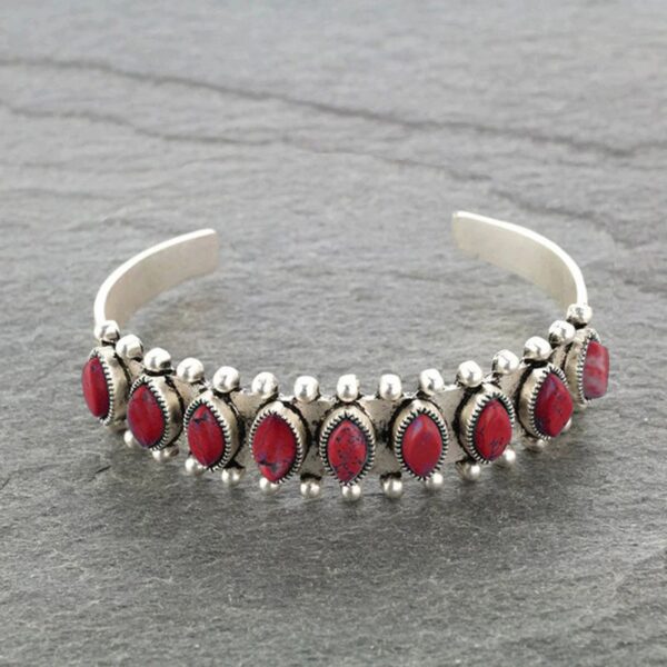 Bohemian Natural Stone Open Bracelet - Image 4