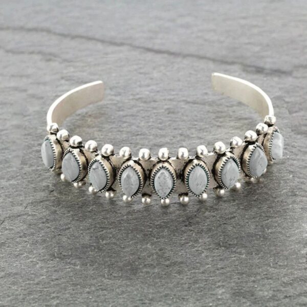 Bohemian Natural Stone Open Bracelet - Image 7